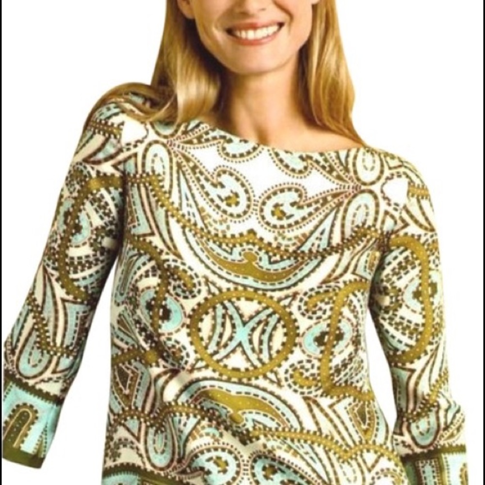 Like New J. Crew Trastevere Paisley Boatneck